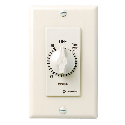 Intermatic FD30MAC Timer Switch, 125V-277V 30 Min. SPST In-Wall Mechanical Spring Wound Countdown - Almond