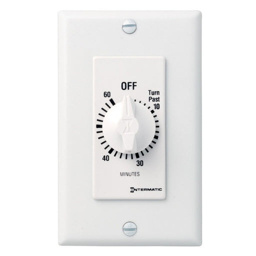 Intermatic FD460MW Timer Switch, 125V-277V 60 Min. DPST In-Wall Mechanical Spring Wound Countdown - White