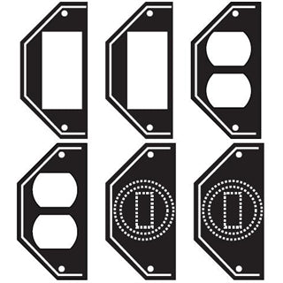 Intermatic WP217 Specialty Wall Plate, Double Gang Toggle & Round GFCI Flexi Guard Insert - Black