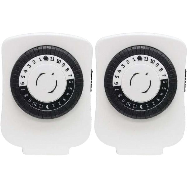 GE(R) 15417 GE 15417 24-Hour Polarized Plug-in Mechanical Timer with 48 On/off & 1 Outlet, 2 pk