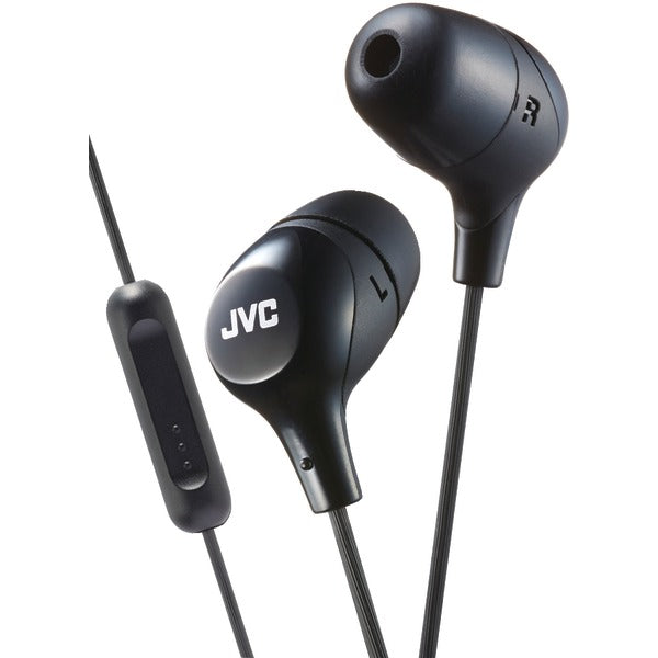 JVC(R) HAFX38MB JVC HAFX38MB Marshmallow Inner-Ear Headphones with Microphone (Black)