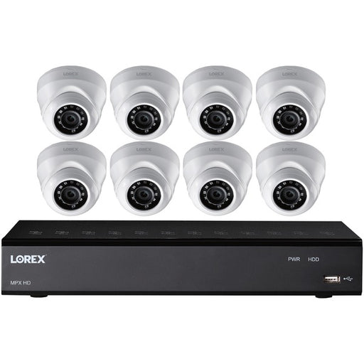 LOREX(R) LHA21162TD8B 16-Channel 2 TB DVR with Eight 1080p HD Weatherproof Indoor/Outdoor Dome Cameras