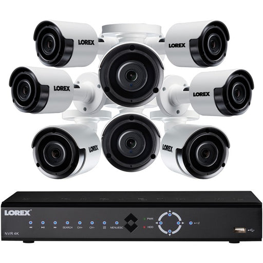 LOREX(R) LNK71082T85B Lorex LNK71082T85B 8-Channel 4K 2TB PoE NVR with Eight 5.0-Megapixel Color Night Vision Indoor/Outdoor Security Cameras