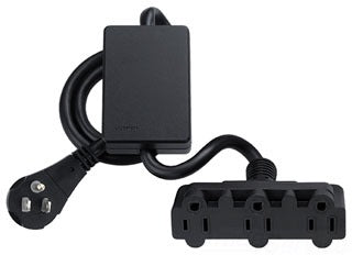 Lutron Surge Protection, 6 Inch Plug-In Appliance Module, 3-Outlet, 120 VAC at 50/60 Hz 15A - Black