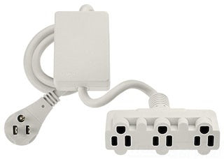Lutron Surge Protection, 6 Inch Plug-In Appliance Module, 3-Outlet, 120 VAC at 50/60 Hz 15A - White