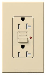Lutron GFCI Outlet, Duplex w/ LED Indicator Light, 5-20R, 20A, 125V, 2-Pole, 3-Wire, Back Wired, Commercial/Residential Grade - Matte Beige