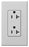 Lutron Duplex Outlet, 125 VAC at 60 Hz, 20A, 5-20R, Commercial, Residential Grade Dimming Receptacle - Matte White