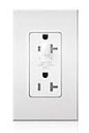 Lutron Duplex Outlet, 120/125 VAC at 60 Hz, 20A, 5-20R, Commercial/Residential/Specification Grade Half Dimming Receptacle - Matte Ivory