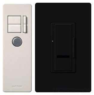 Lutron Wall Dimmer, 120 VAC at 60 Hz, 600W, Single Pole, Touch Rocker w/ Tap On/Off, Fade to Off Switch - Satin Midnight