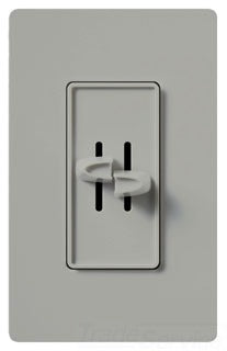 Lutron Wall Dimmer, 120 VAC at 60 Hz, 300W, 1-Pole, Dual Slide to Off, Incandescent/Halogen - Gloss Gray