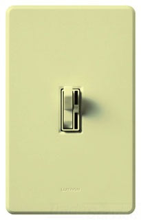 Lutron Wall Dimmer, 120VAC at 60 Hz, 1000W, 3-Way, Preset Slide w/ Toggle On/Off Switch - Gloss Almond