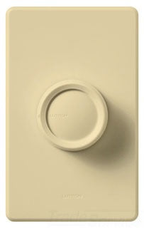 Lutron Wall Dimmer, 120VAC at 60 Hz, 600W, 1-Pole, Rotary On/Off Knob - Gloss Ivory