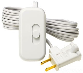 Lutron Plug-In Lamp Dimmer, 120 VAC at 60 Hz, 300W, 1-Pole, Table Top, Slide On/Off/Brighten/Dim w/ 6 Ft Cord - Gloss White