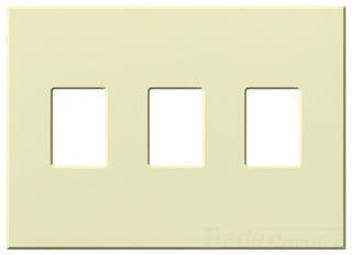 Lutron Decora-Style Wall Plate, 3-Gang, Standard, Dimmer/Switch, Architectural - Matte Almond