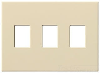 Lutron Decora-Style Wall Plate, 3-Gang, Standard, Dimmer/Switch, Architectural - Matte Beige