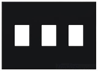 Lutron Decora-Style Wall Plate, 3-Gang, Standard, Dimmer/Switch, Architectural - Matte Black
