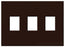 Lutron Decora-Style Wall Plate, 3-Gang, Standard, Dimmer/Switch, Architectural - Matte Brown