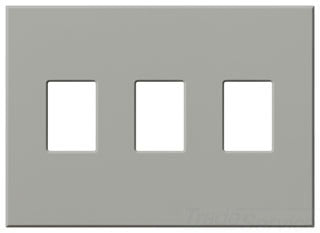 Lutron Decora-Style Wall Plate, 3-Gang, Standard, Dimmer/Switch, Architectural - Matte Gray