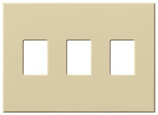 Lutron Decora-Style Wall Plate, 3-Gang, Standard, Dimmer/Switch, Architectural - Matte Ivory