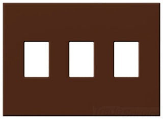 Lutron Decora-Style Wall Plate, 3-Gang, Standard, Dimmer/Switch, Architectural - Matte Sienna