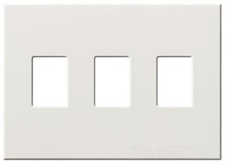 Lutron Decora-Style Wall Plate, 3-Gang, Standard, Dimmer/Switch, Architectural - Matte White