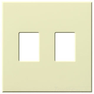 Lutron Decora-Style Wall Plate, 2-Gang, Standard, Dimmer/Switch, Architectural - Matte Almond