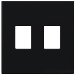 Lutron Decora-Style Wall Plate, 2-Gang, Standard, Dimmer/Switch, Architectural - Matte Black