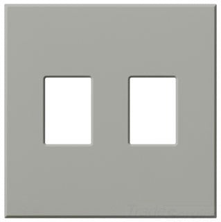 Lutron Decora-Style Wall Plate, 2-Gang, Standard, Dimmer/Switch, Architectural - Matte Gray