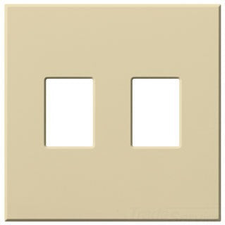 Lutron Decora-Style Wall Plate, 2-Gang, Standard, Dimmer/Switch, Architectural - Matte Ivory