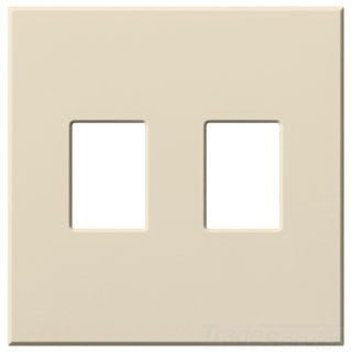 Lutron Decora-Style Wall Plate, 2-Gang, Standard, Dimmer/Switch, Architectural - Matte Light Almond