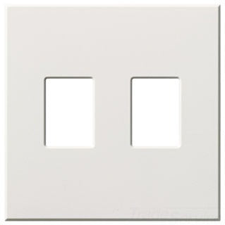Lutron Decora-Style Wall Plate, 2-Gang, Standard, Dimmer/Switch, Architectural - Matte White