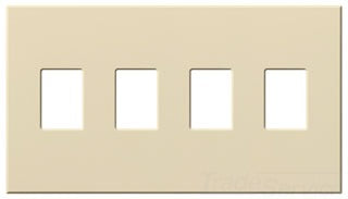 Lutron Decora-Style Wall Plate, 4-Gang, Standard, Dimmer/Switch, Architectural - Matte Beige