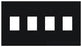 Lutron Decora-Style Wall Plate, 4-Gang, Standard, Dimmer/Switch, Architectural - Matte Black