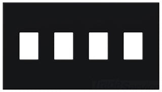 Lutron Decora-Style Wall Plate, 4-Gang, Standard, Dimmer/Switch, Architectural - Matte Black