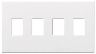 Lutron Decora-Style Wall Plate, 4-Gang, Dimmer/Switch, Standard, Architectural - Matte Ivory