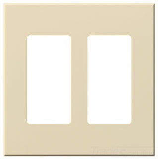 Lutron Decora-Style Wall Plate, 2-Gang, Standard, Jack/Receptacle, Architectural - Matte Beige