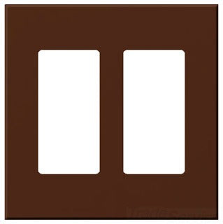 Lutron Decora-Style Wall Plate, 2-Gang, Standard, Jack/Receptacle, Architectural - Matte Sienna