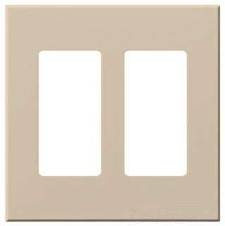Lutron Decora-Style Wall Plate, 2-Gang, Standard, Jack/Receptacle, Architectural - Matte Taupe
