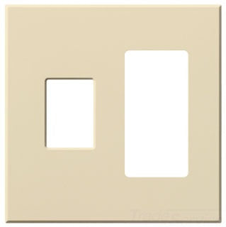 Lutron Decora-Style Wall Plate, 2-Gang, Standard, Dimmer/Switch, Jack/Receptacle, Architectural - Matte Beige