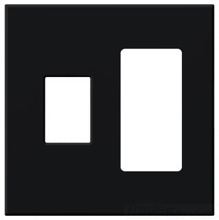 Lutron Decora-Style Wall Plate, 2-Gang, Standard, Dimmer/Switch, Jack/Receptacle, Architectural - Matte Black