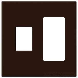 Lutron Decora-Style Wall Plate, 2-Gang, Standard, Dimmer/Switch, Jack/Receptacle, Architectural - Matte Brown