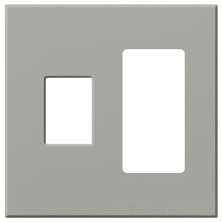 Lutron Decora-Style Wall Plate, 2-Gang, Standard, Dimmer/Switch, Jack/Receptacle, Architectural - Matte Gray