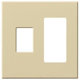 Lutron Decora-Style Wall Plate, 2-Gang, Standard, Dimmer/Switch, Jack/Receptacle, Architectural - Matte Ivory