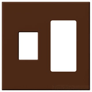 Lutron Decora-Style Wall Plate, 2-Gang, Standard, Dimmer/Switch, Jack/Receptacle, Architectural - Matte Sienna