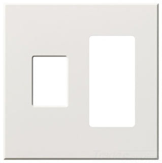 Lutron Decora-Style Wall Plate, 2-Gang, Standard, Dimmer/Switch, Jack/Receptacle, Architectural - Matte White