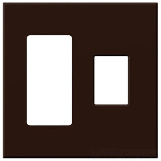 Lutron Decora-Style Wall Plate, 2-Gang, Standard, Jack/Receptacle, Dimmer/Switch, Architectural - Matte Brown