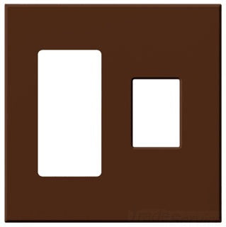 Lutron Decora-Style Wall Plate, 2-Gang, Standard, Jack/Receptacle, Dimmer/Switch, Architectural - Matte Sienna