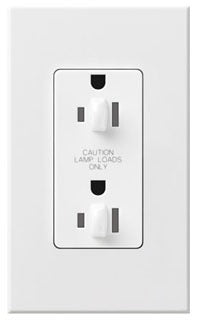 Lutron Duplex Outlet, 120/125 VAC at 60 Hz, 15A, 5-15R, Commercial/Residential/Specification Grade Dimming Receptacle - Matte Black