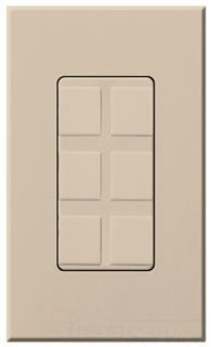 Lutron Non-Decora Wall Plate, 6-Port Designer Frame - Matte Taupe