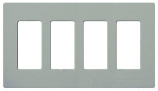 Lutron Decora-Style Wall Plate, 4-Gang, Standard, Dimmer, Designer - Satin Bluestone